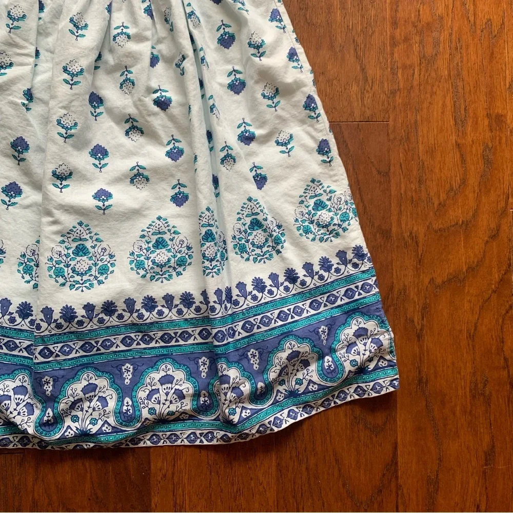 GAP Girls Blue Boho Floral Smocked Cotton Dress | Size XL